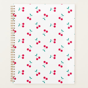 Agenda Patrón de cerezas estéticas de cerezas blanco