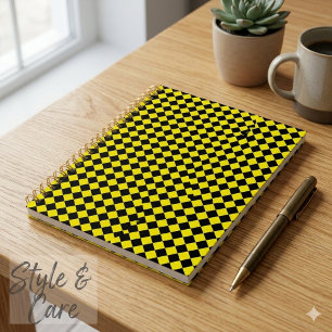 Agenda Patrón de Chevron Amarillo y Negro Sólido Estándar