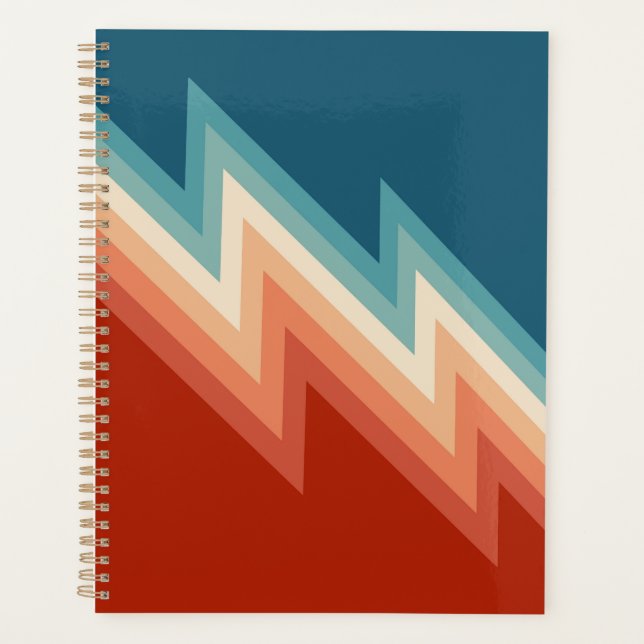Agenda Patrón de chevron de estilo retro (Anverso)