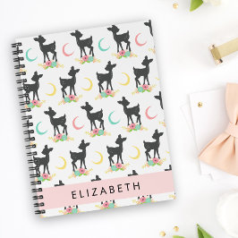 Agenda Patrón de ciervos, venado bebé, boho, flores, tu n