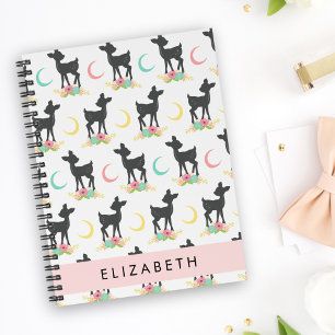 Agenda Patrón de ciervos, venado bebé, boho, flores, tu n