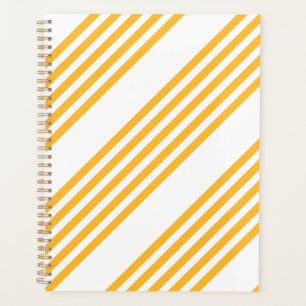 Agenda Patrón de cinco rayas amarillo y blanco soleado