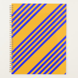 Agenda Patrón de cinco rayas azul y amarillo eléctrico