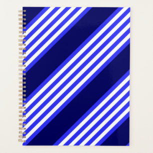 Agenda Patrón de cinco rayas azul y blanco