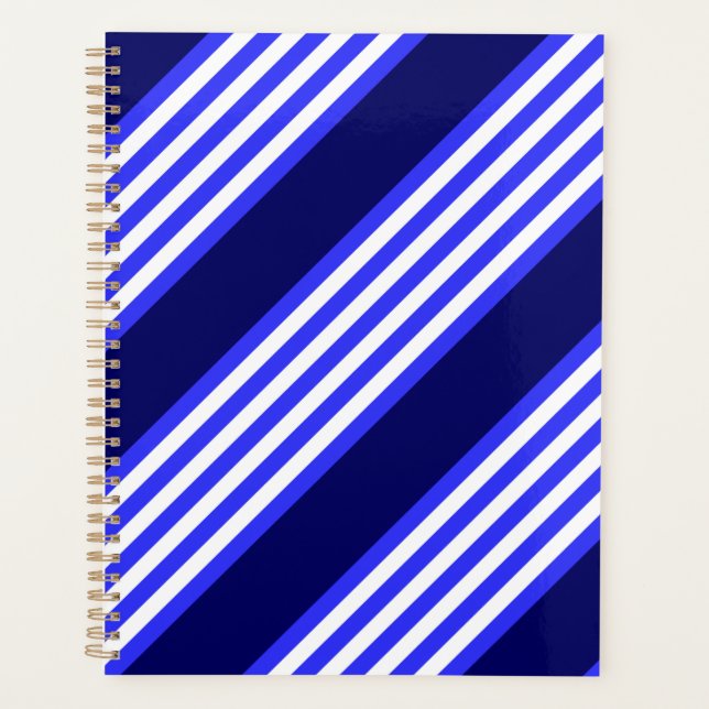 Agenda Patrón de cinco rayas azul y blanco (Anverso)