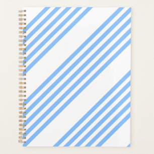 Agenda Patrón de cinco rayas azul y blanco