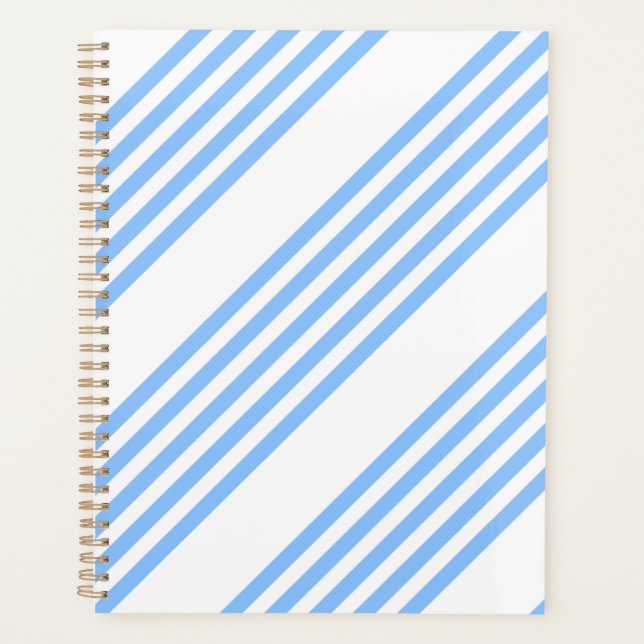 Agenda Patrón de cinco rayas azul y blanco (Anverso)
