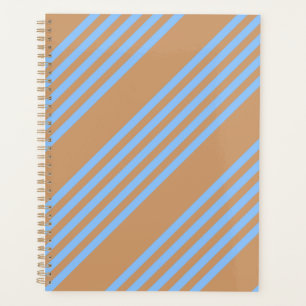 Agenda Patrón de cinco rayas azul y marrón