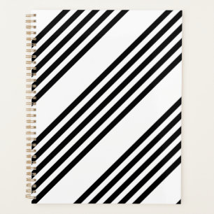 Agenda Patrón de cinco rayas en blanco y negro