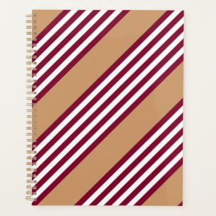 Agenda Patrón de cinco rayas rojo burdeos