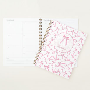 Agenda Patrón de cinta de coqueta rosa Rubor personalizad