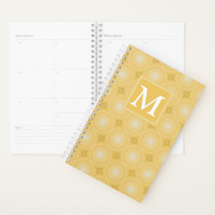 Agenda Patrón de círculos amarillos monograma