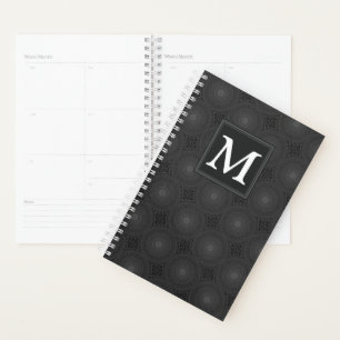 Agenda Patrón de círculos de carbón monograma
