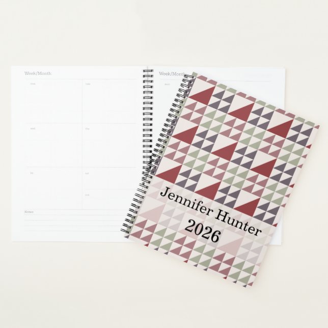 Agenda Patrón de colcha geométrica rosa polvoriento (Demostración)