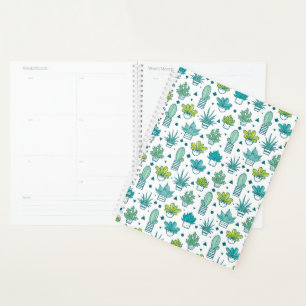 Agenda Patrón de color de agua verde y azul