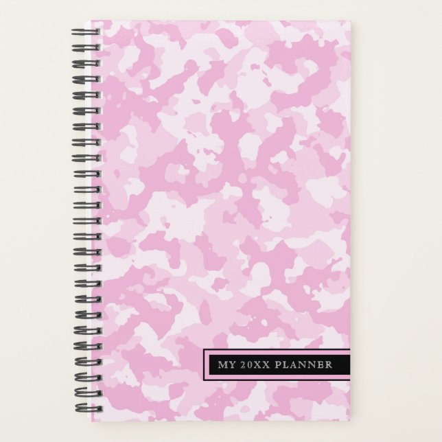 Agenda Patrón de color rosa | Personalizable (Anverso)