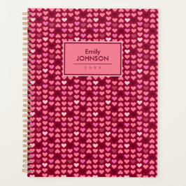 Agenda Patrón de Corazón Rosa