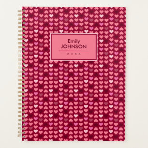 Agenda Patrón de Corazón Rosa