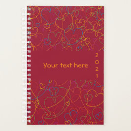 Agenda Patrón de Corazones Coloridos Lindos - Corazones V