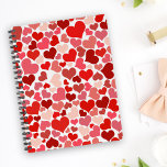 Agenda Patrón De Corazones, Corazones Rojos, Amor<br><div class="desc">Patrón lindo,  divertido y adorable con corazones rojos. Un regalo moderno y de moda,  perfecto para el El día de San Valentín.</div>