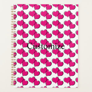 Agenda patrón de corazones emparejados