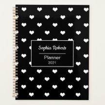 Patrón de corazones modernos negro personalizado