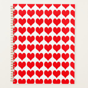 Agenda Patrón de corazones rojos