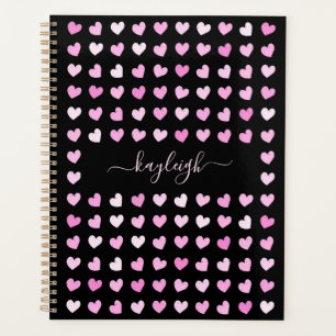 Agenda Patrón de corazones rosados