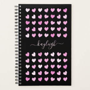 Agenda Patrón de corazones rosados
