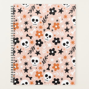 Agenda Patrón de cráneo de flor