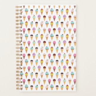 Agenda Patrón de Crema de Hielo de Kawaii
