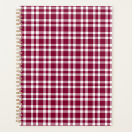 Agenda Patrón de Cuadro Burgundy Blanco