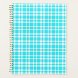 Agenda Patrón de Cuadros Azul Blanco
