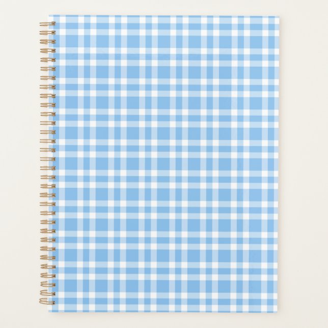 Agenda Patrón de Cuadros Azules y Blancos (Anverso)