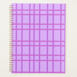 Agenda Patrón de cuadros de flores rosas y moradas