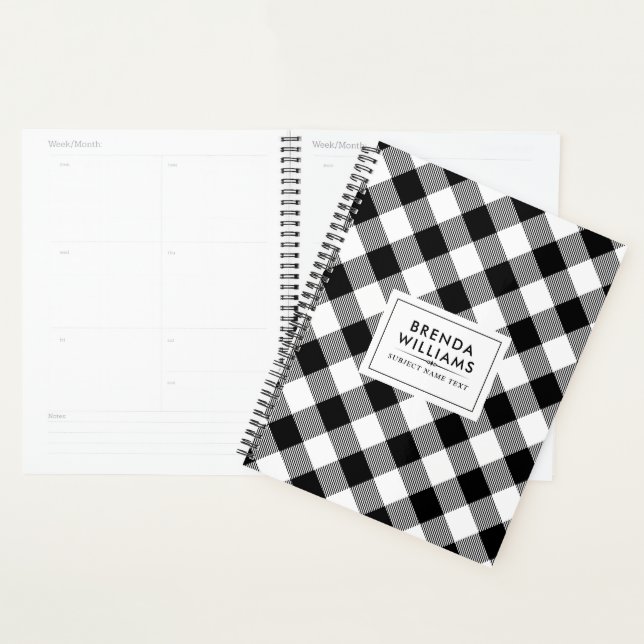Agenda Patrón de cuadros en blanco y negro (Demostración)