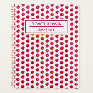 Agenda Patrón de Dalia Roja Diario Personalizado