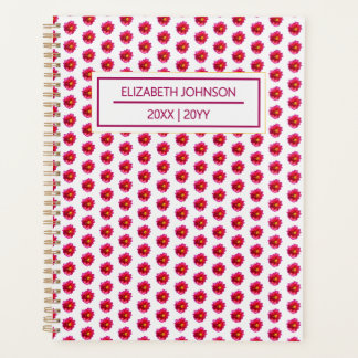 Agenda Patrón de Dalia Roja Diario Personalizado
