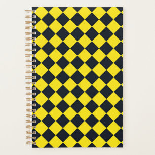 Agenda Patrón de diamante amarillo negro de cheques