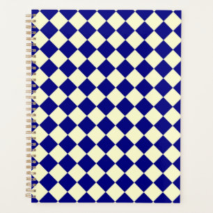 Agenda Patrón de diamante de verificador azul amarillo