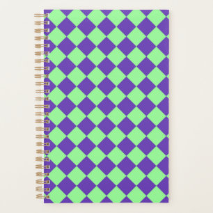 Agenda Patrón de diamante de verificador verde púrpura