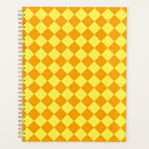 Agenda Patrón de diamante del verificador amarillo naranj