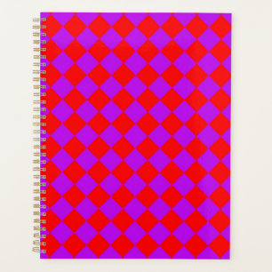 Agenda Patrón de diamante del verificador púrpura rojo