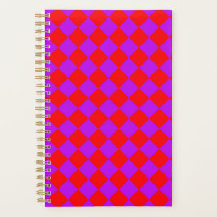 Agenda Patrón de diamante del verificador rojo púrpura