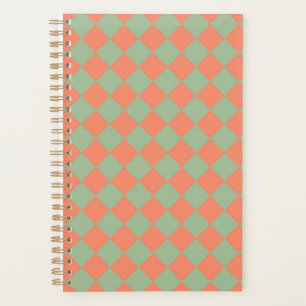 Agenda Patrón de diamante del verificador rosa del salmón