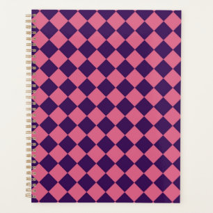 Agenda Patrón de diamante Pink Purple Checker