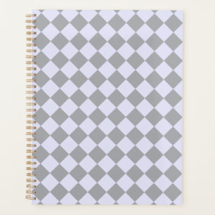 Agenda Patrón de diamantes en gris y lavanda