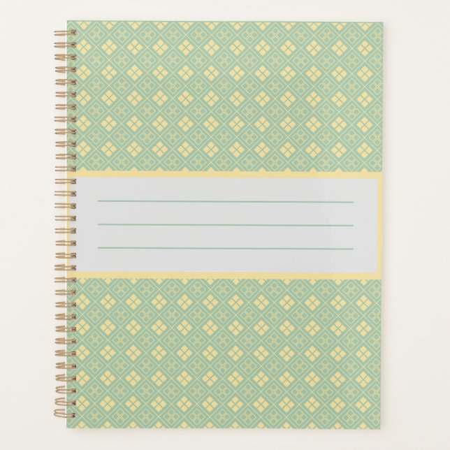 Agenda Patrón de diamantes Verde azulado (Anverso)