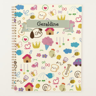 Agenda Patrón de dibujos animados para niños
