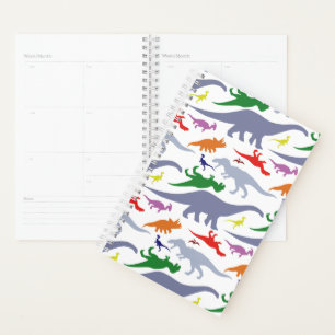 Agenda Patrón de dinosaurio colorido (luz)